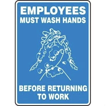 Accuform SAFETY SIGN EMPLOYEES MUST WASH MRST540XV MRST540XV